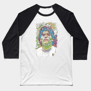 Maradona / Legend of Argentina - Abstract Portrait Baseball T-Shirt